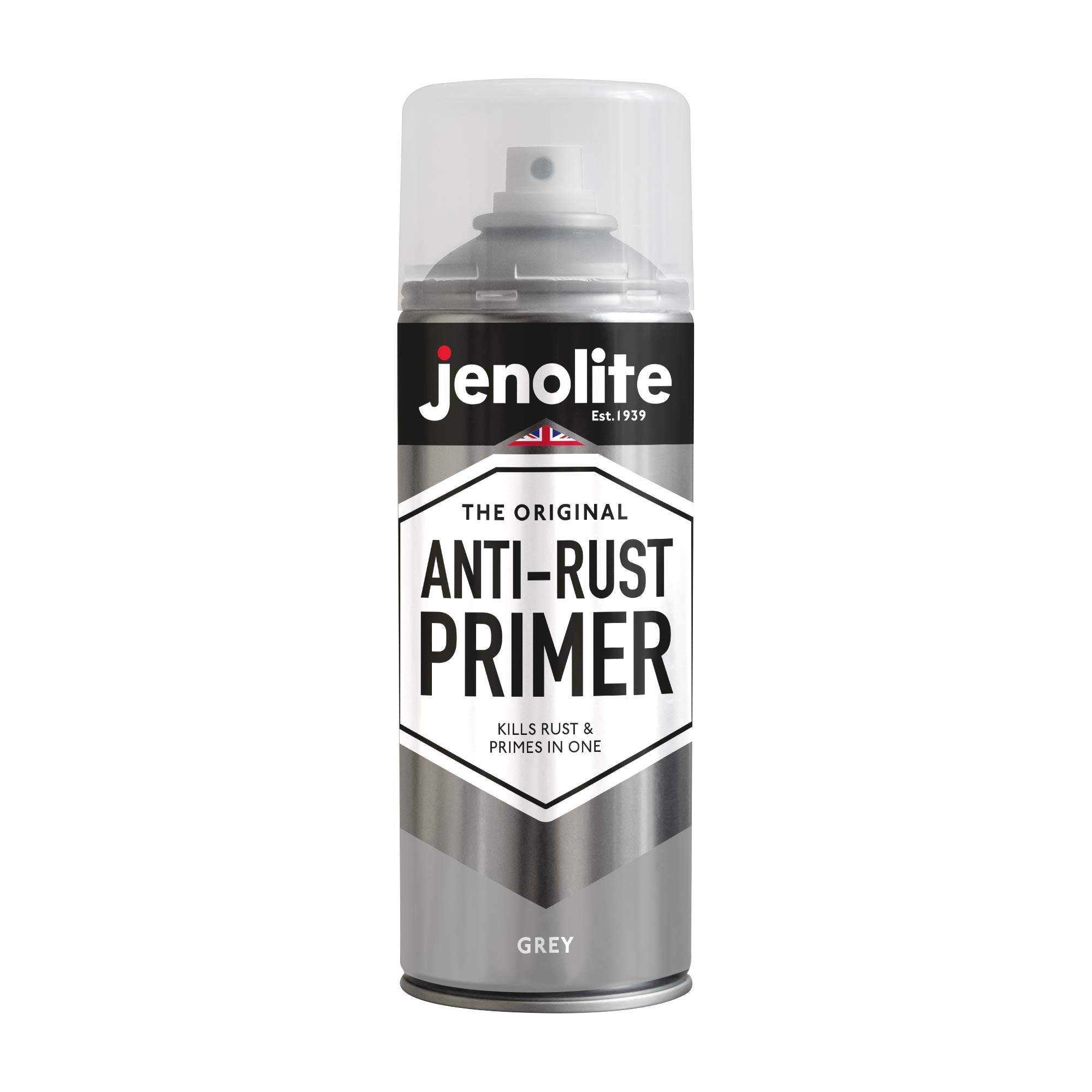 JENOLITE Anti-Rust Primer Spray Paint | GREY | High Performance Metal Primer | Rust & Corrosion Protection | Primer Paint For Cars, Radiators, Garden Furniture & More | 400ml