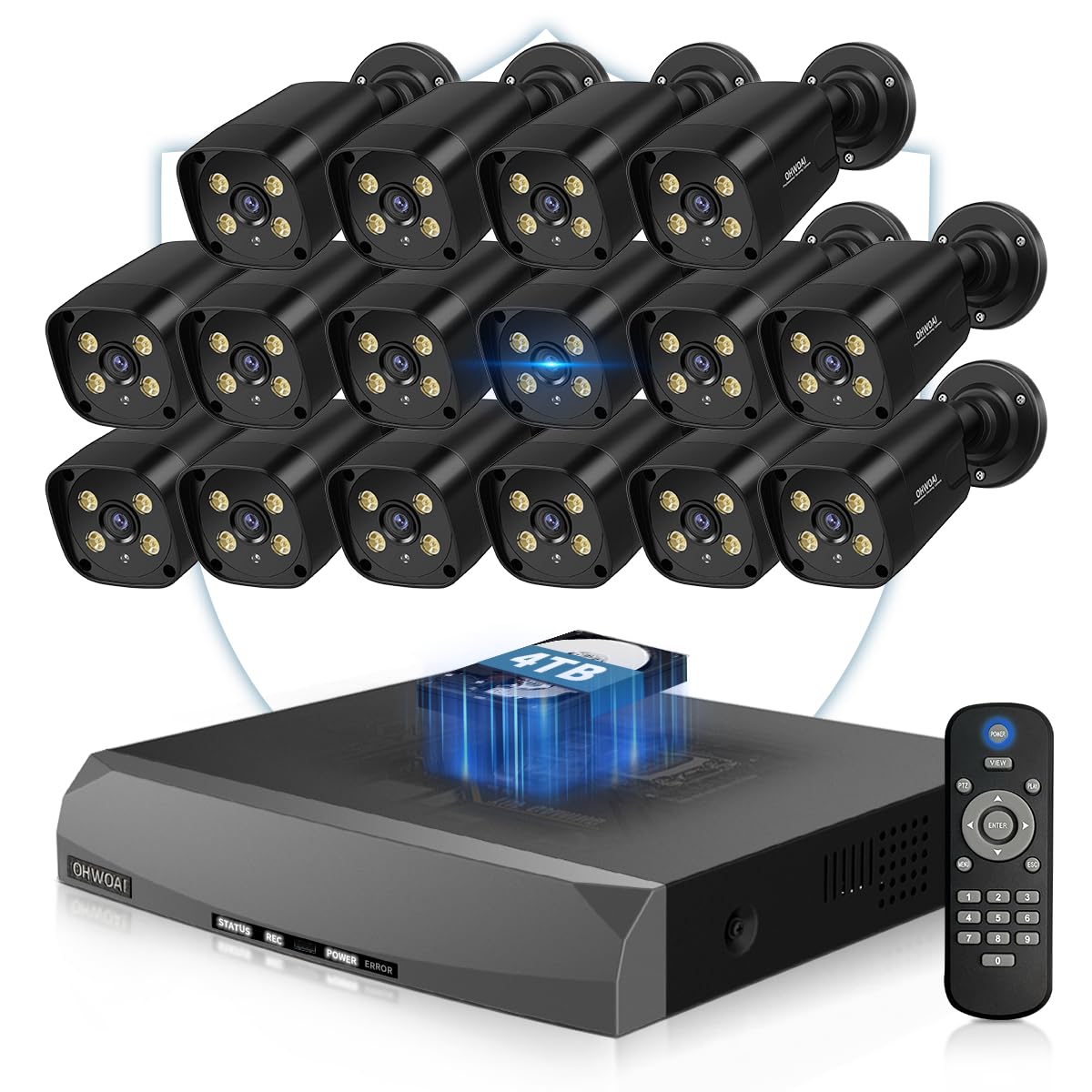 Amazon.co.jp: カラー暗視 OHWOAI 16台セット 800万画素 4K POE防犯