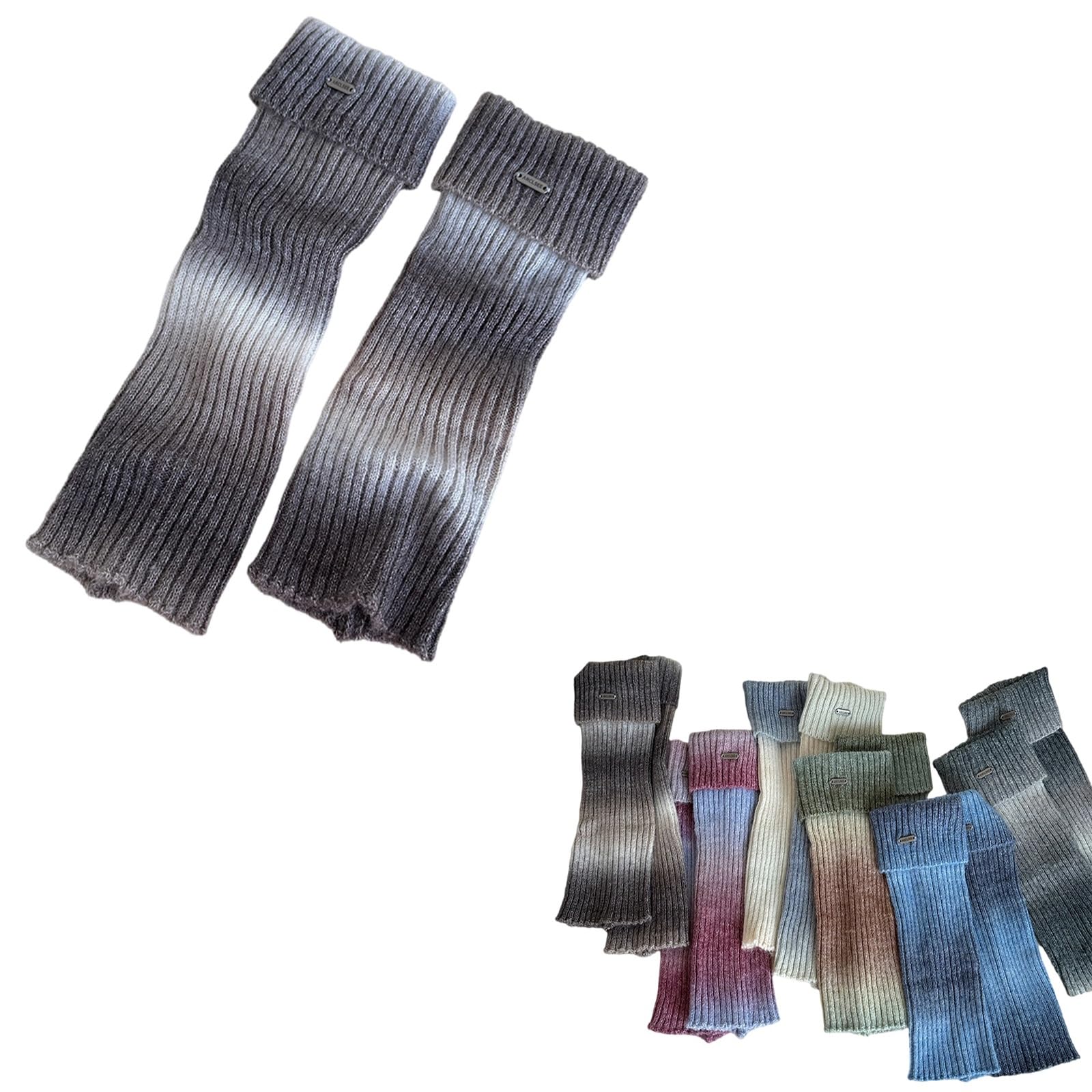 Chaussettes vintage pour femmes jambières bohèmes mi-mollet douces chaudes lot de 10 marron