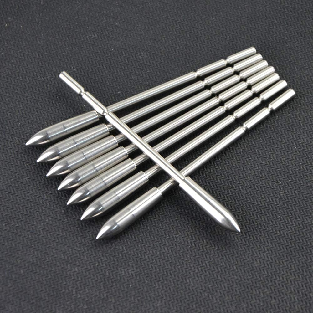 12pcs Tiro con Arco Punta de Flecha Caza Inserción Punta de Flecha Práctica Punta Ancha Punta de Punta de Acero Inoxidable para ID 3.2mm Eje de Flecha