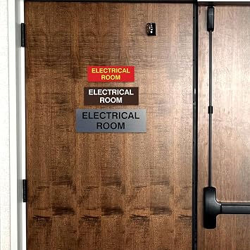 All Quality Basic Electrical Room Sign | Durable Construction | Building Safety -Red - Small (1 Pack)