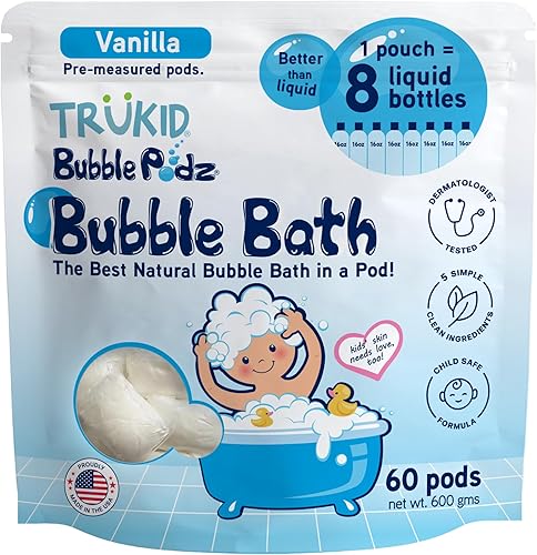 Miniatura 20 de TruKid Bubble Podz - Baño de burbujas para bebés y niños, bomba de baño refrescante suave para pieles sensibles, pH balance 7 para sensibilidad