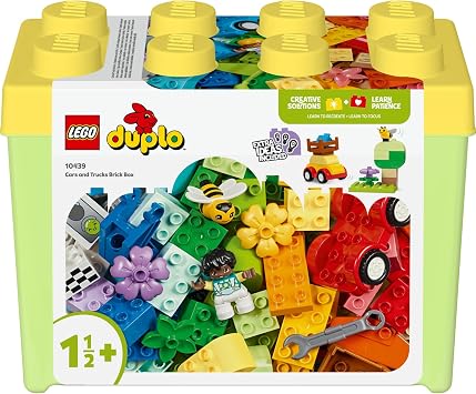 LEGO DUPLO Classic Cars and Trucks Build Part Box 10439 – Educational Gift Idea for Girls and Boys 1.5 Years and Over, Creative Fun Toy Making Set with Vehicle (80 Pieces)