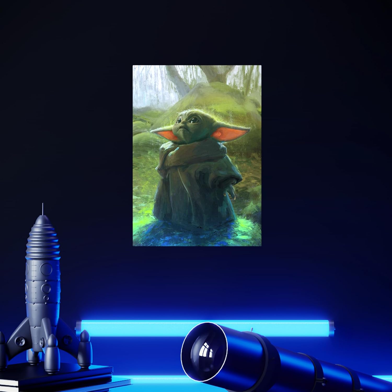 Displate Metal Poster Star Wars - Mandalorian Season 2 - Baby - Grogu The Child, Baby Yoda - Collectible Gift - Premium Decorations Wall Art Decor Gifts Movie Posters - 12.6x17.7 in