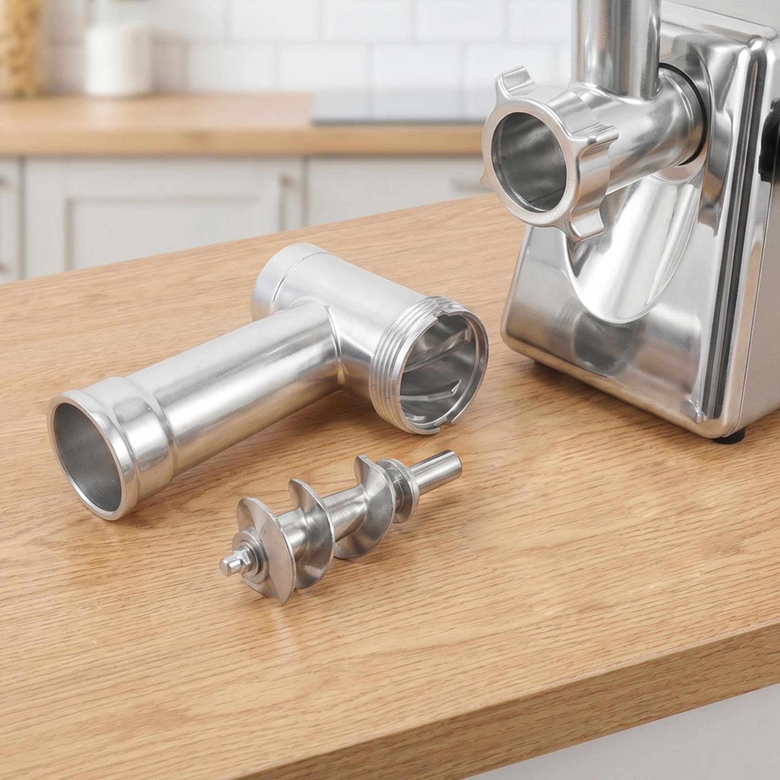 NUOBESTY Juego de Accesorios para Picadora Eléctrica de Carne de Aleación de Aluminio para Uso en Cocina Doméstica