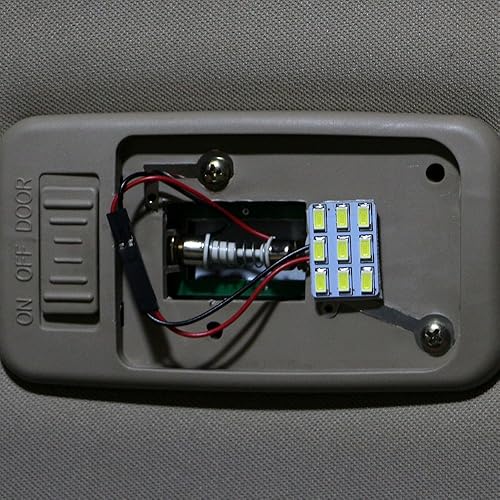 Miniatura 7 de EverBrightt - Paquete de 6 luces LED 5730 9SMD, panel de luz LED para lectura automática de automóvil, luz interior CC 12V con adaptadores T10BA9S