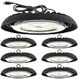 Sunco 6 Pack UFO LED High Bay Light, 200W, 28000 Lumens, 6000k Ultra Bright Commercial Shop Lights for Warehouse, Factory, Workshop, Garage & Barn, Ceiling Mount, 120V, Plug & Play, UL