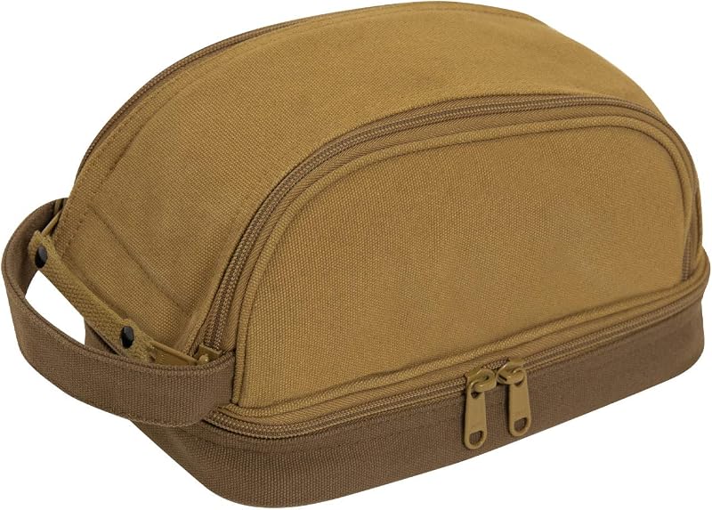 Necessaire de viagem Rothco em lona Coyote Brown com compartimentos e zíper