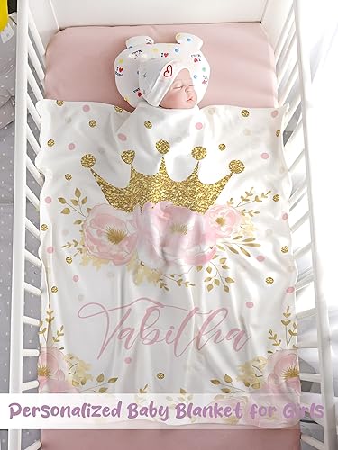 Miniatura 2 de UJDUYSD Manta de bebé personalizada para niñas, manta de bebé personalizada con nombre, mantas de nombre súper suaves personalizadas para niños,