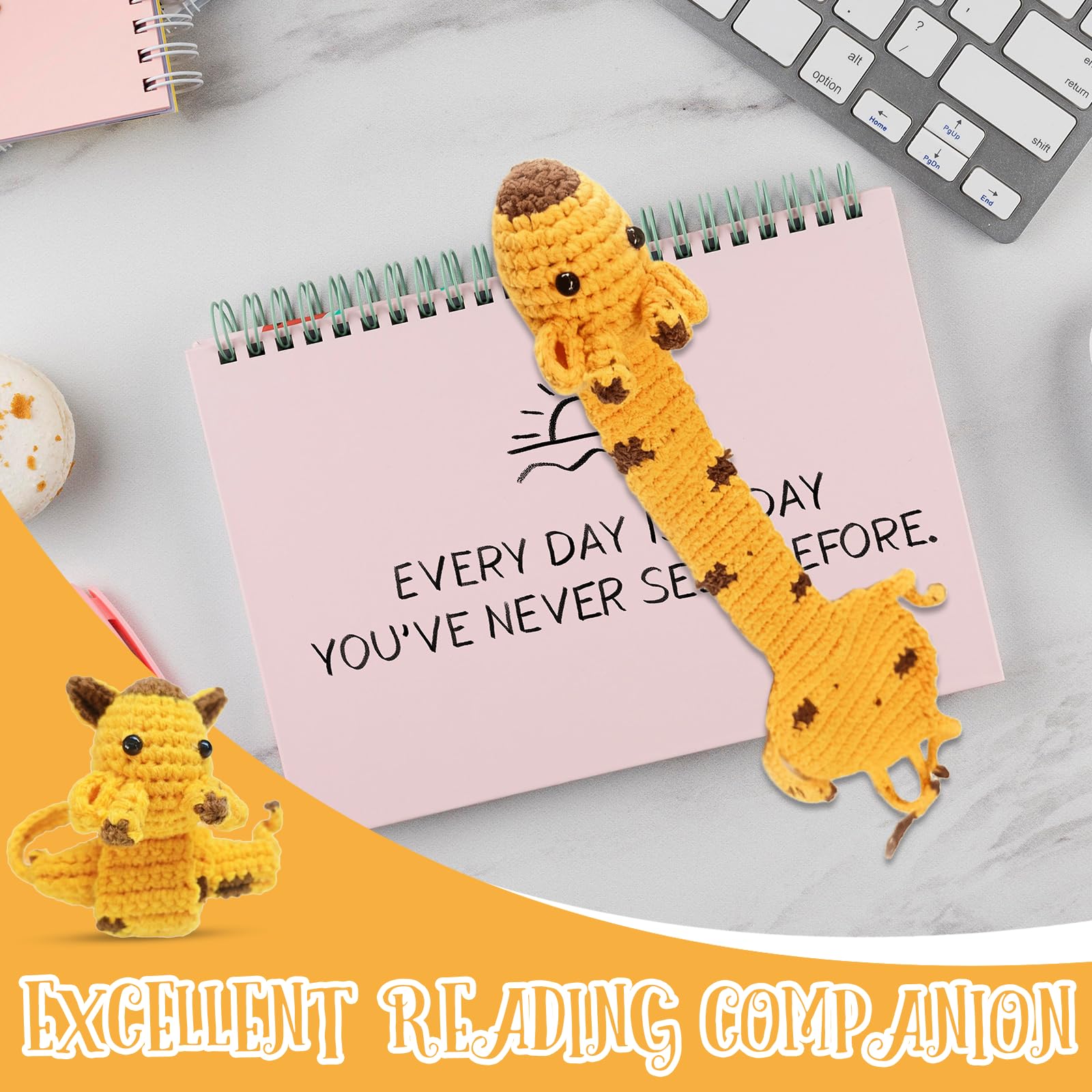 handgehäkelte 3D-Lesezeichen mit charmanten, personalisierten Designs. Diese bezaubernden Lesezeichen sind witzige Lesebegleiter. Geschenke für Buchliebhaber, Geburtstag