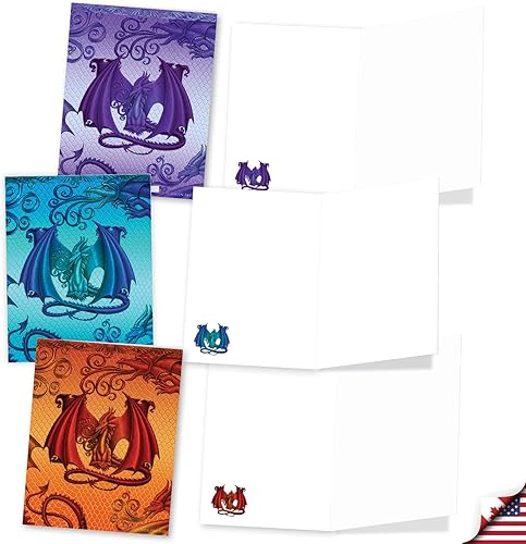 Miniatura 3 de The Best Card Company - 20 tarjetas de notas en blanco con monograma de colores surtidos, caja personal estacionaria a granel de 4 x 5.12 pulgadas