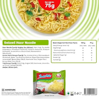 Indomie Package Vegetable Noodle Box (40 x 75gr)