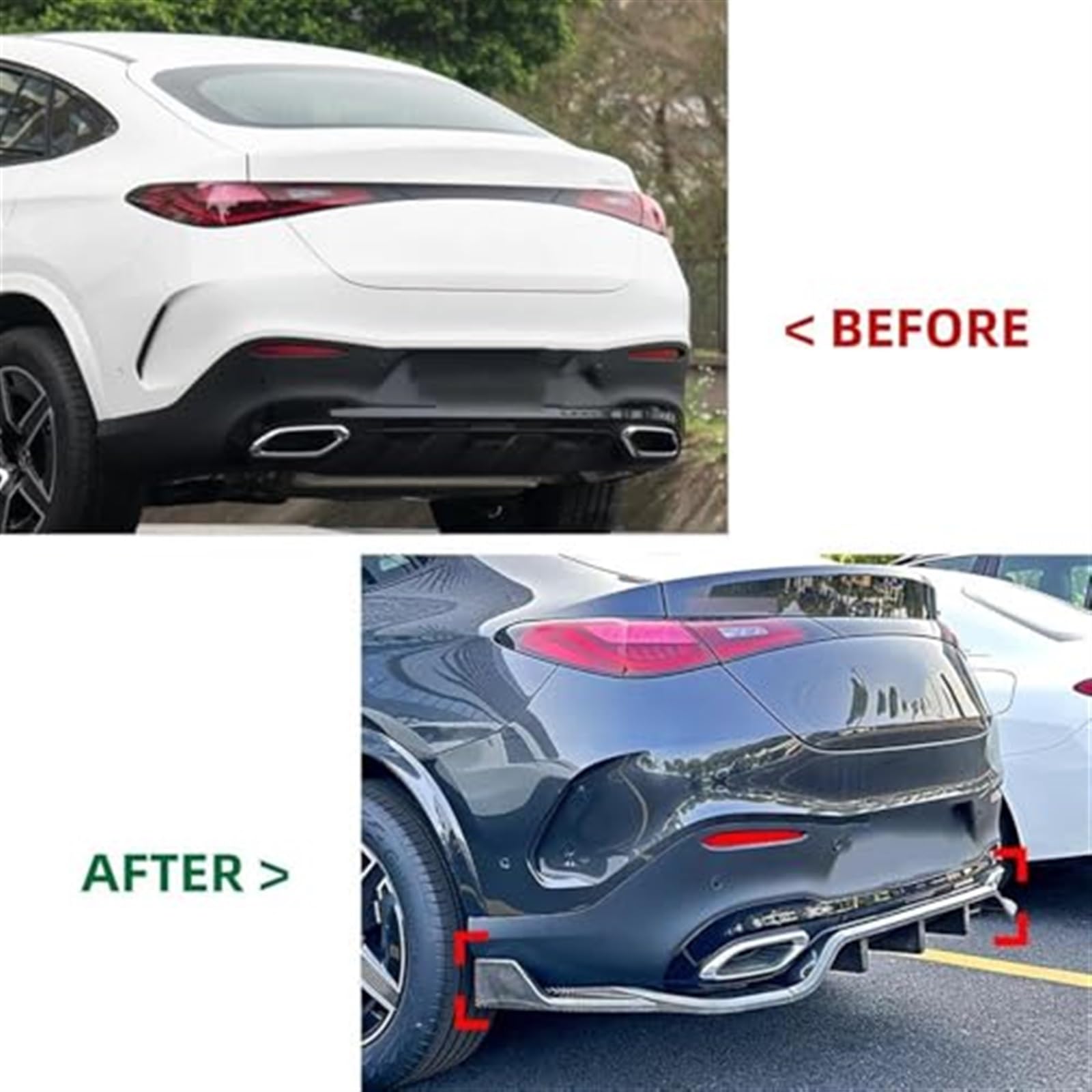 Spoiler samochodowy, do, GLC Coupe C254 2023+ AMG Zderzak tylny samochodu Tył samochodu Spoiler wargowy Auto Zewnętrzny tylny płetwa Spojler tylny samochodu(Gloss black)