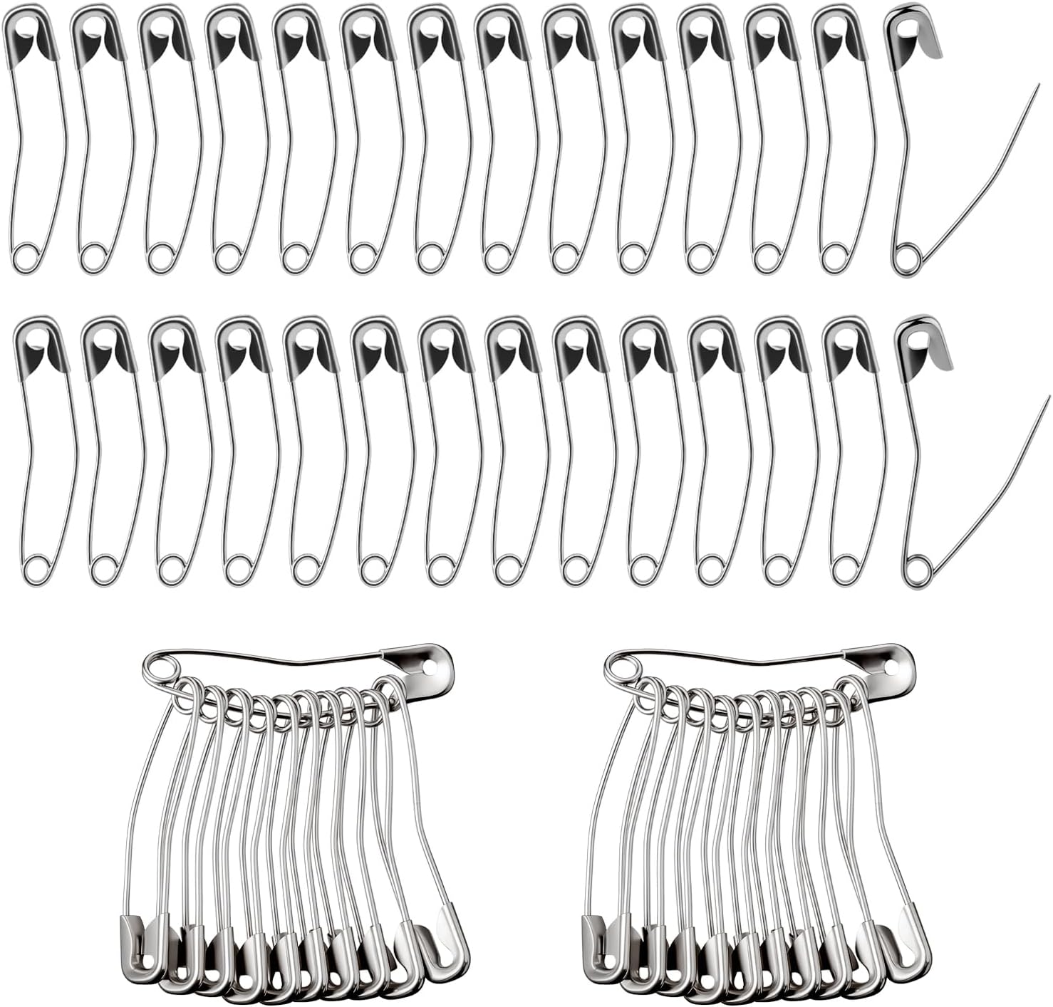 200Pcs Curved Safety Pins, 1.5 Inch Quilting Basting Pin, Curved Quilting Pins, Bent Safety Pins for Quilting and Knitting Sewing Crafting