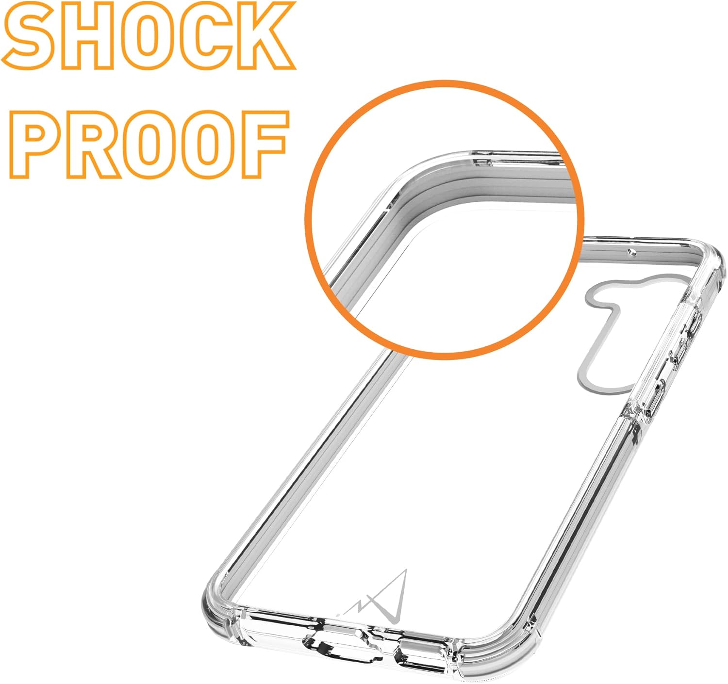 Armor Classics Crystal Case for Samsung Galaxy S23, Crystal Clear with Light Grey Tape