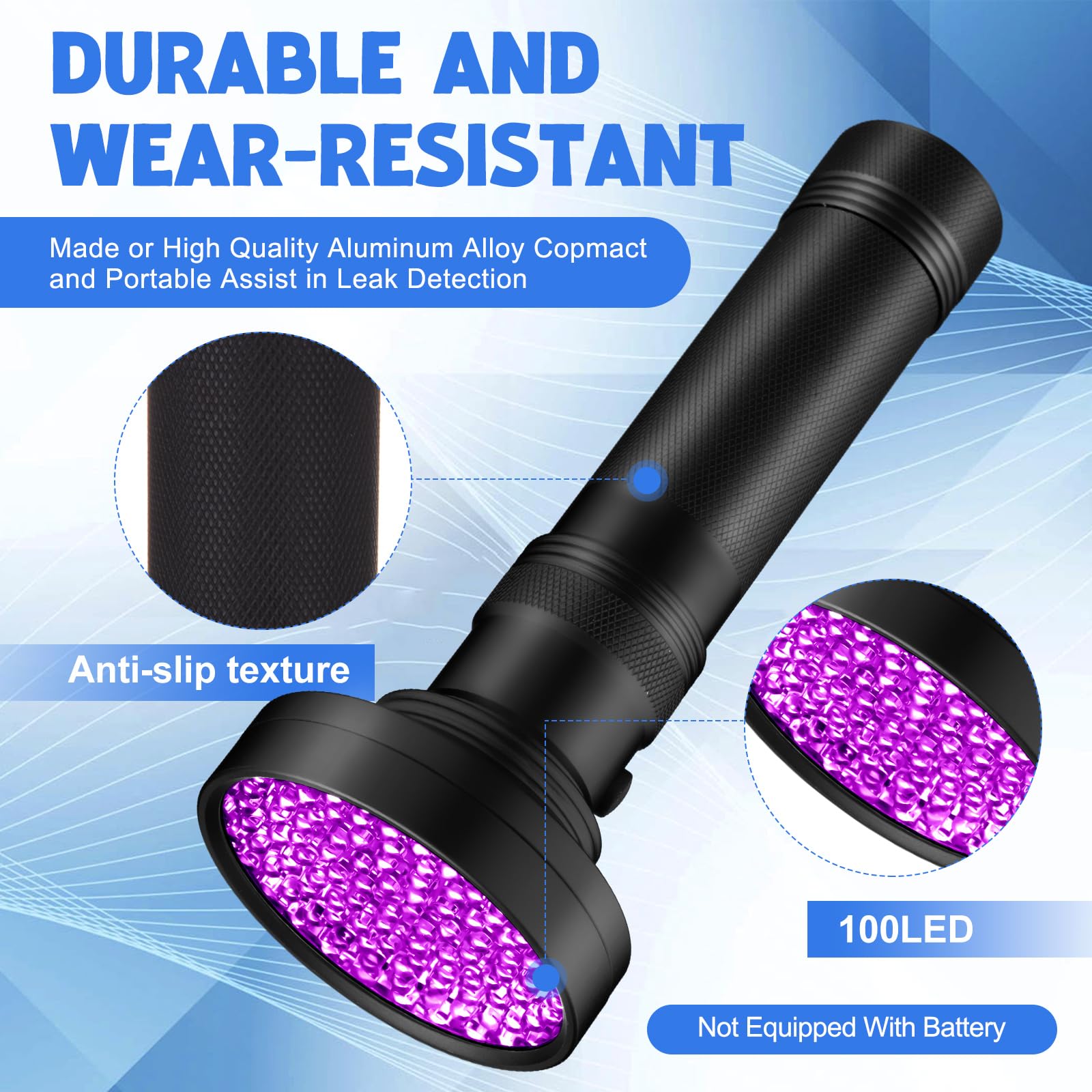 Glooglitter Kit de inyector de aceite y tinte y detector de fugas con acoplador ajustable y comprobadores de aceite y detector de fugas con luz UV y gafas protectoras para sistema refrigerante R134A