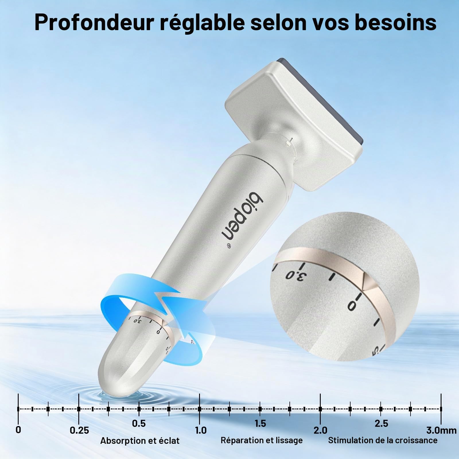 Dr. Pen 2026 Ultima Bio 4 Microneedling Derma Stamp – Système professionnel double action – Aiguilles en titane 120 & 64, réglables de 0 à 3 mm, jusqu'à 60% d'absorption sérique en plus pour la