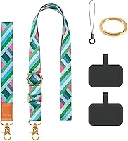 Vista 8 de Cordón para teléfono celular, correa cruzada para teléfono, correa de muñeca, cordones para llaves, correas de hombro ajustables universales