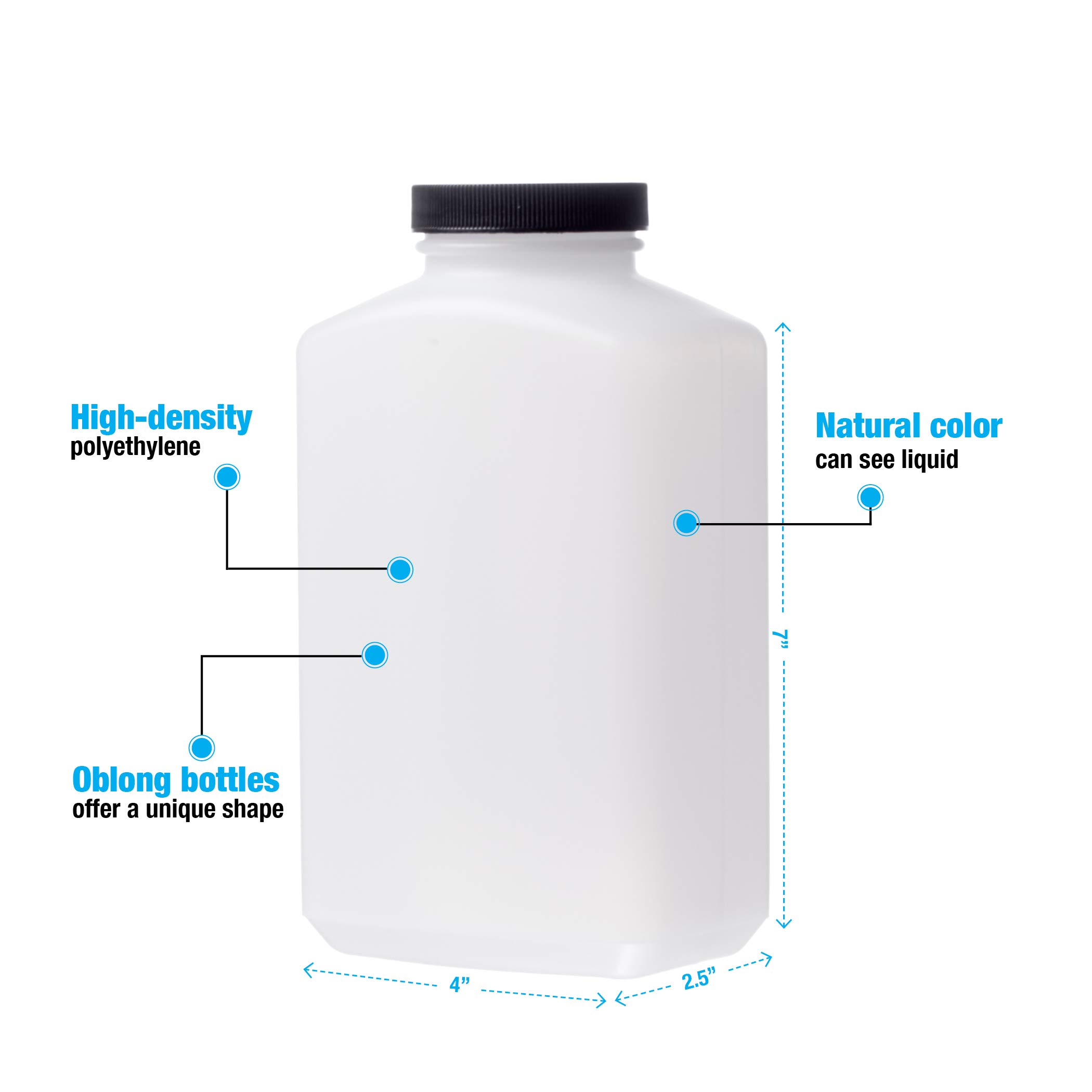 QORPAK - 128oz (3,840ml) Am Jug w/38-400 Blk Phenolic w/Pulp/Vinyl Cap att, CS6