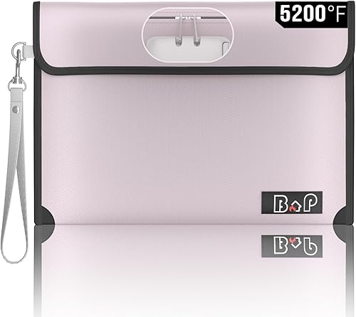 Bolsa de dinero ignífuga con candado, aislamiento térmico de 5200 , bolsa impermeable con cremallera, bolsa de documentos ignífuga para efectivo,