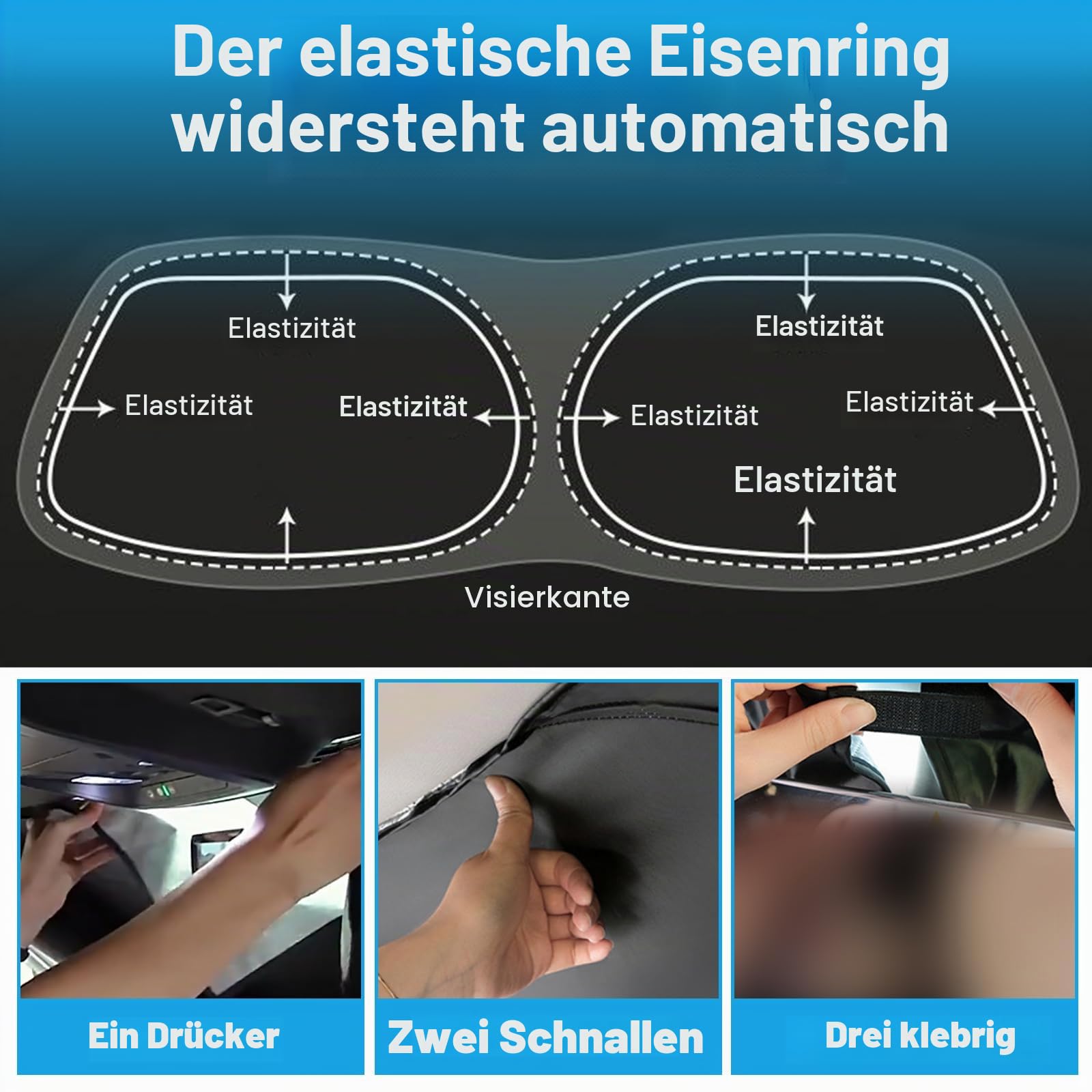Thermomatte Fahrerhaus Innen für 2012-2022 Ford Transit Custom Tourneo Custom, 3 Stück Faltbare Isolierte Sonnenschutz Frontscheibe Innen für Wohnmobil Privatsphäre & Blockiert UV Strahlen
