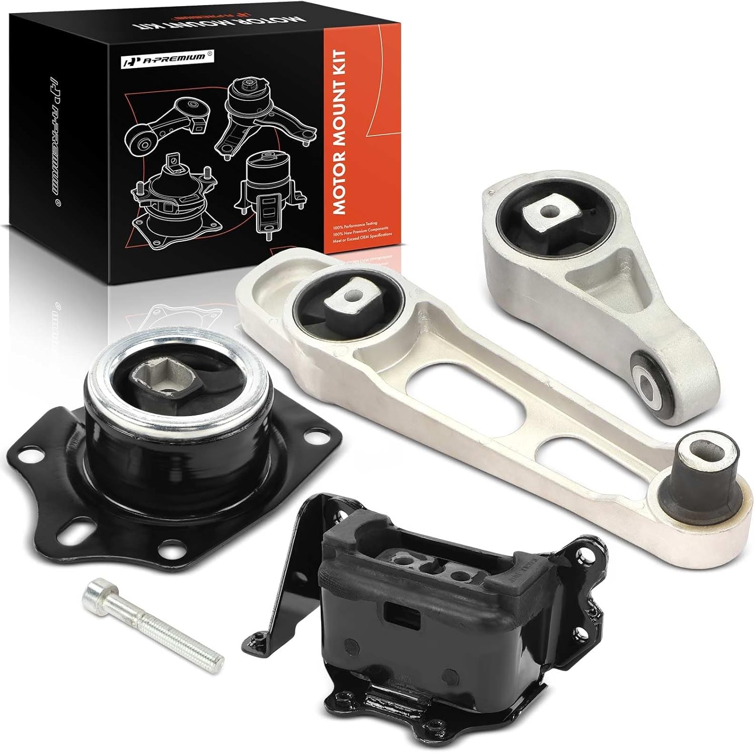 A-Premium 4PCS Engine Motor Mount and Transmission Mount Kit Compatible with Chrysler PT Cruiser 2001-2006, 2.4L, Automatic Transmission or Manual Transmission, Naturally Aspirated