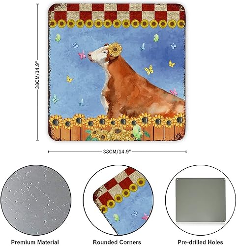 Miniatura 9 de Vintage Metal Sign Plaque Red Buffalo Plaid Check Farm Animals Camels Butterfly And Sunflowers Rusty Home Home Sign Plaque Retro Metal Art Prints