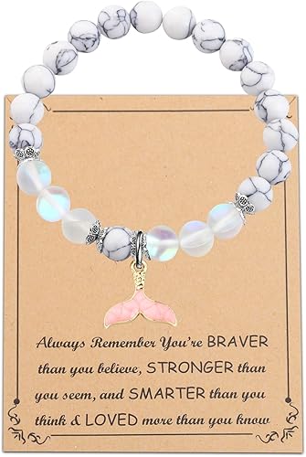 FUSTMW Pulsera de cola de sirena, regalo para amantes de la sirena, joyería de cola de playa, ballena y delfín, pulsera con temática de sirena