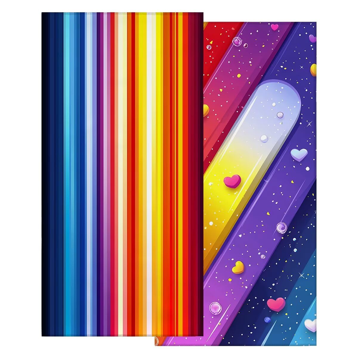 Toalla Playa 80x160 cm, Toalla Gimnasio Microfibra Secado Rapido, Juego de 2 Antiarena Toallas de Playa, Ligera Compacta Toallas Microfibra Grande para Viaje, Regalo Hombre Mujer (Vistoso) -5015