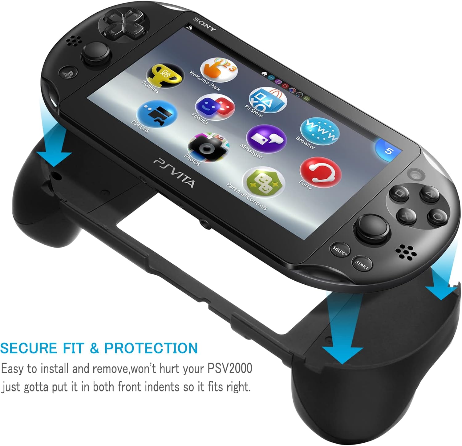 Gorliskl Hand Grip Handle Joypad Protective Case with L2 R2 Trigger Button Grip Shell Controller Protective Case for Sony Playstation PS Vita 2000 PSV 2000 PS Vita Slim. : Video Games