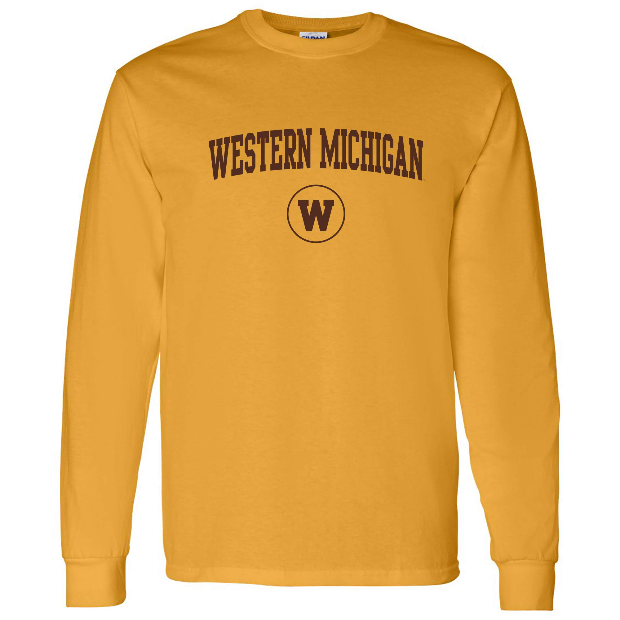 NCAA Officially licensed College - University Team Color Arch Logo Long Sleeve, Western Michigan Broncos Gold, 3XL — image 1