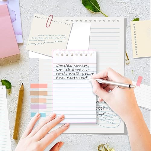 Miniatura 4 de Koogel Cuaderno de bolsillo pequeño, 50 hojas20 blocs de notas en espiral, bloc de notas en espiral de 3 x 5 pulgadas, cuaderno de bolsillo a rayas,