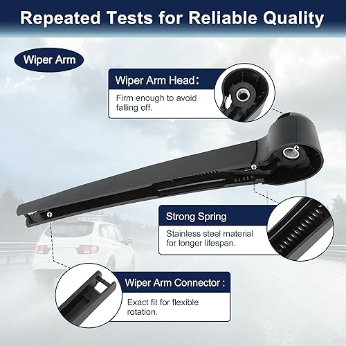 Miniatura 4 de X AUTOHAUX Juego de brazos de limpiaparabrisas trasero para VW Golf MK4 1997-78.858 - 12.992 in 13 pulgadas