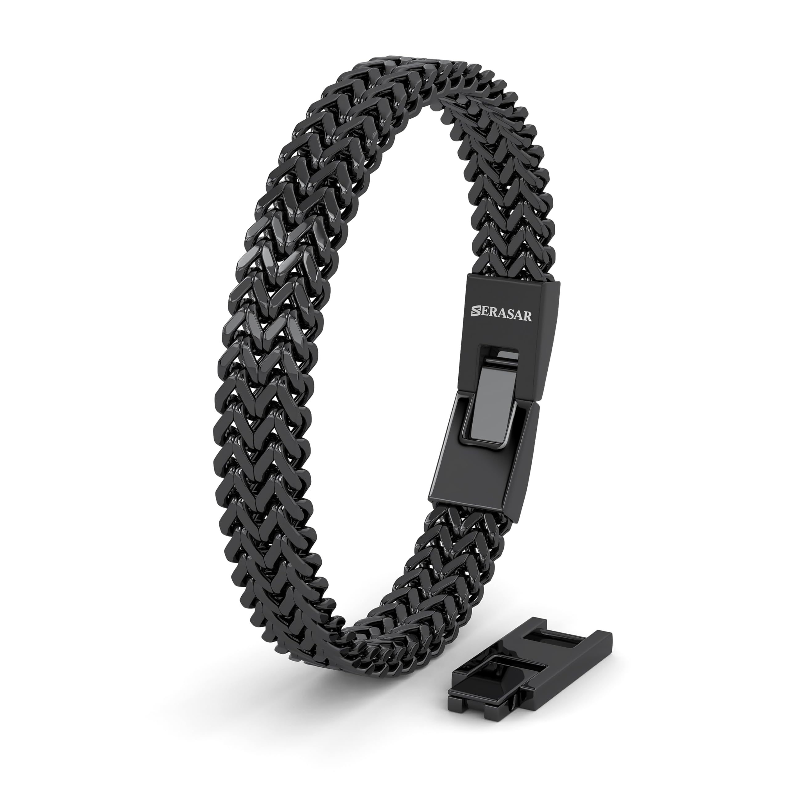 SERASAR | Premium Edelstahl Armband Herren | Rostfreier 316L Chirurgenstahl | Wasserfest | Sicherer Verschluss | Drei Farben | Inklusive Schmuckschachtel
