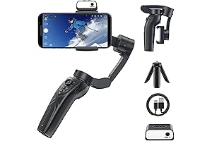3-Axis AI Gimbal Phone Stabilizer w/ Magnetic Fill Light