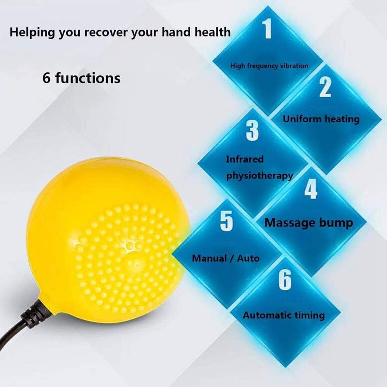 Impacco Caldo Elettrico Recupero Dita Palla Antispasticità Massaggio Dito Dito Riabilitazione Passiva Allenamento Ictus Emiplegia