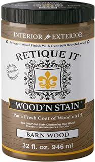 Retique It Wood'n Stain - Liquid Wood Gel Stain Interior/Exterior (32 oz (Quart), 45 Barn Wood)