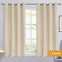Vista 44 de BGment Room Darkening Curtains 95 Inches Long, Grommet Thermal Insulated Blackout Curtains with Wave Line and Dots Printed for Bedroom, 2 Panels