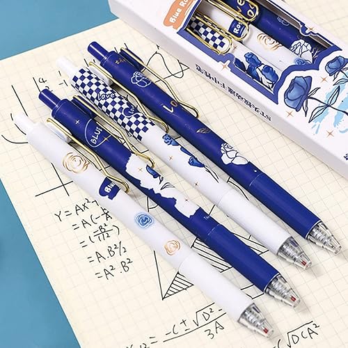 Miniatura 7 de 4 bolígrafos de tinta de gel retráctiles de 0.020 in, bolígrafos de tinta negra de gel para mujeres y niñas, bonitos bolígrafos estéticos de oficina