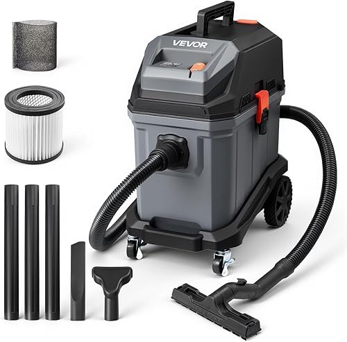 Vista 12 de VEVOR Aspiradora de Acero Inoxidable para Taller, Aspiradora Húmeda y Seca de 5.5 Galones, 6 HP Pico - Potente Succión con Función de Soplador