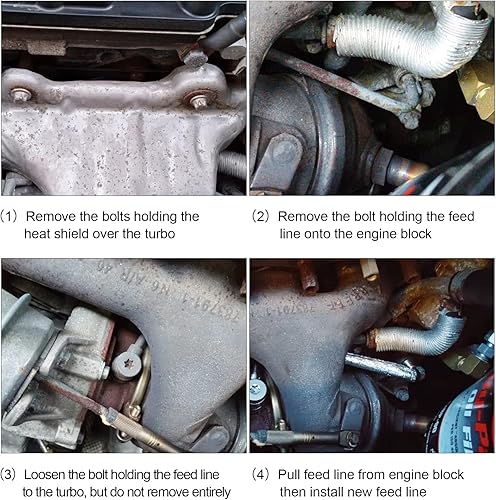 Miniatura 6 de ZONFANT Tubo de alimentación de aceite turbo, línea de retorno de aceite del turbocompresor compatible con Buick Chevy Vehicle Encore 13-18, Cruze