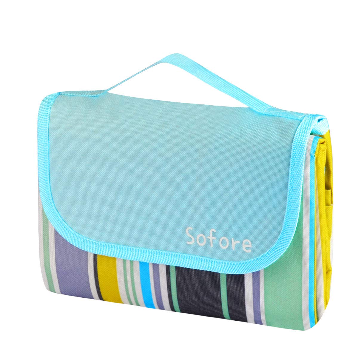 Sofore Picnic Blanket Mat with Waterproof Backing for Family, Concerts, Beach, Park Outdoor Camping Beach Blanket Mat 78"×57"