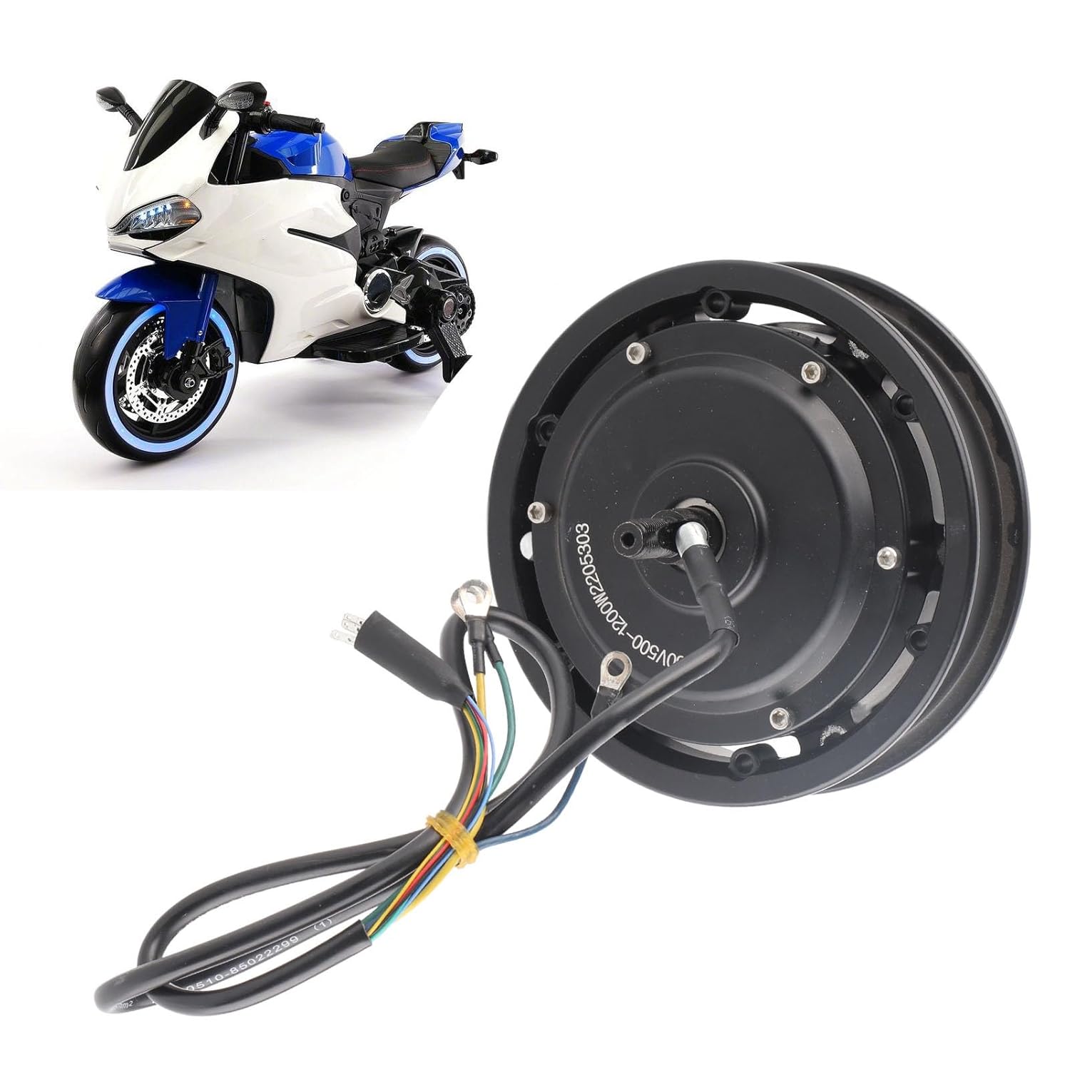 10 Inch Electric Scooter Wheel Hub, 1200W 1250RPM IP54 Waterproofs Brushless Disc Brake Hub Motor Electric Accessory for Bike Scooter Motorcycle
