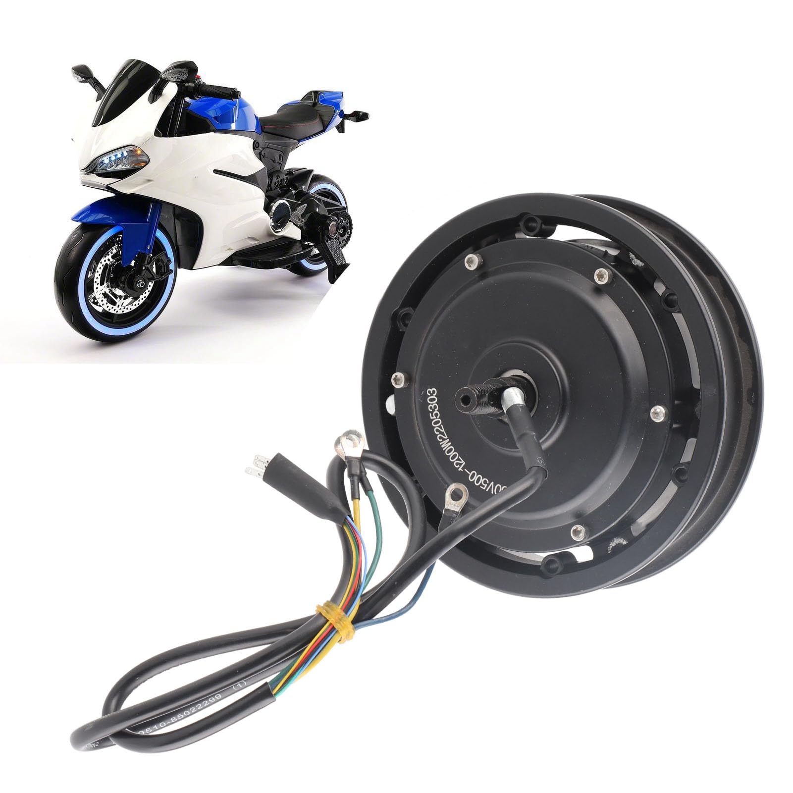 Ausla Moteur de Moyeu de Scooter électrique, Alliage d'aluminium, Puissance 1200 W, Vitesse 1250 Tr/min pour les Utilisateurs de Vélos et Scooters électriques