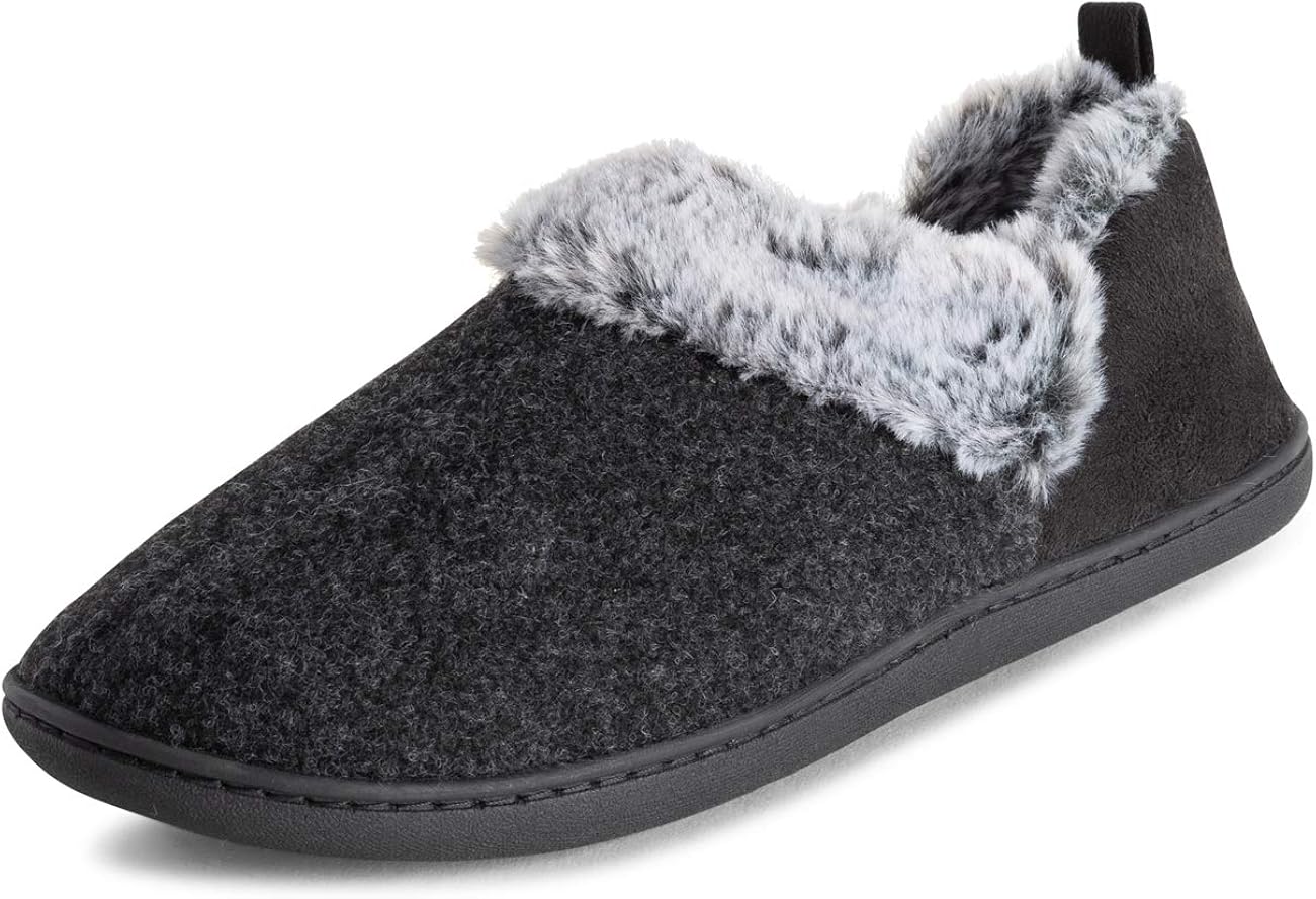 POLAR Womens Memory Foam Moccasin Loafer Rubber Sole Anti Slip Durable Winter Indoor Outdoor Slippers