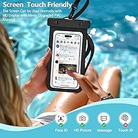 Vista 5 de Funda impermeable compatible con iPhone 14 Pro Max/13/12/11/XR/X/SE/8/7, Galaxy S22/S21 Google hasta 7.5 pulgadas IPX8 Dry Bag Vacation Essentials