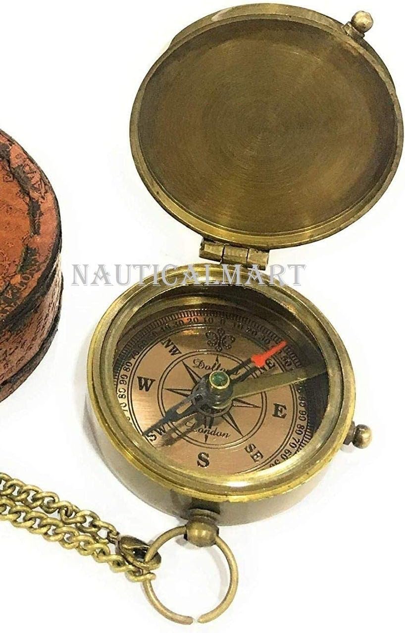 NauticalMart Brass Compass (All That is Gold Does NOT Glitter/Inspirational Gift/Directional Magnetic Compass for Navigation/Pocket Compass for Camping, Hiking, Touring … …)