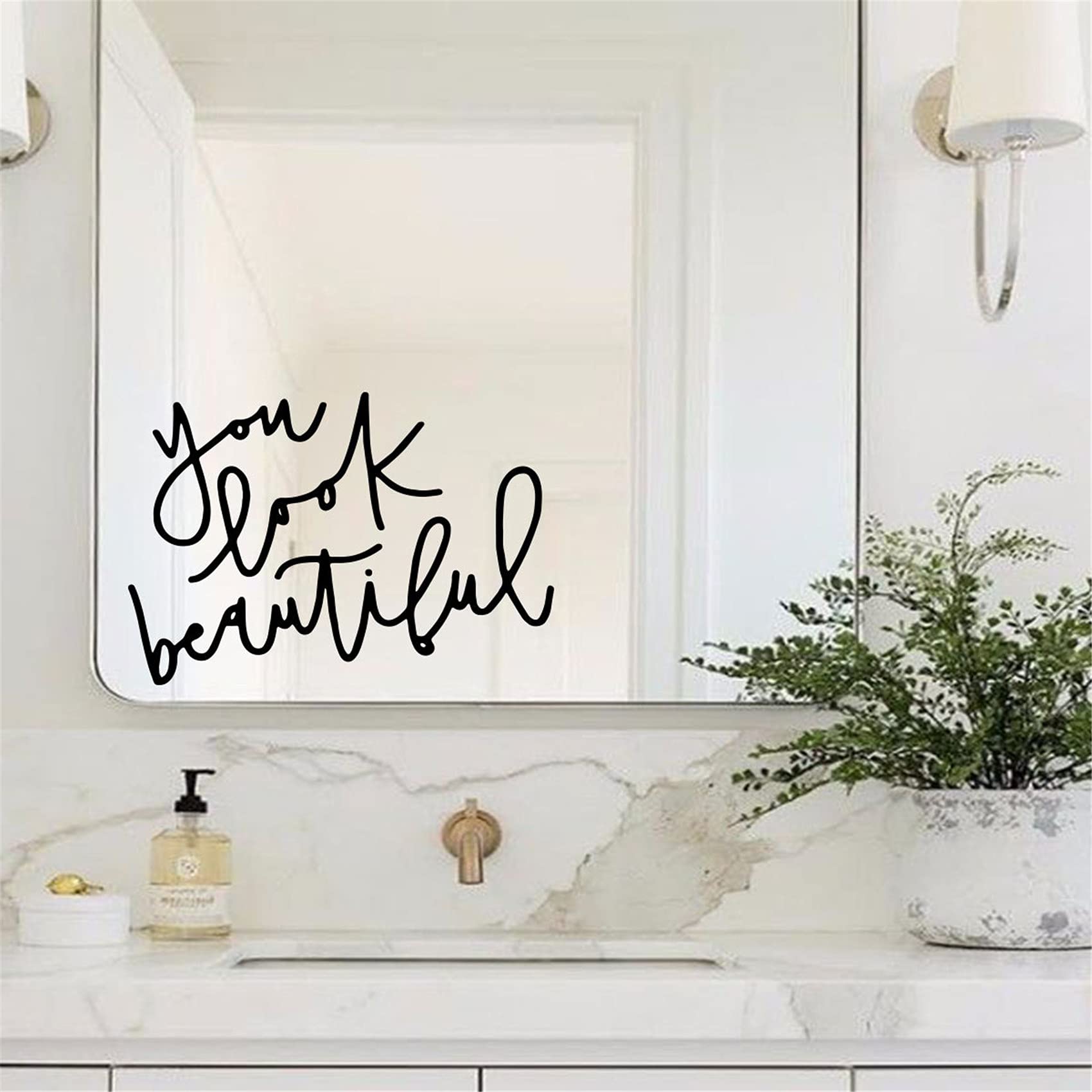 Buy HOMHOMHA Inspirational Wall Mirror Decals Stickers You Look