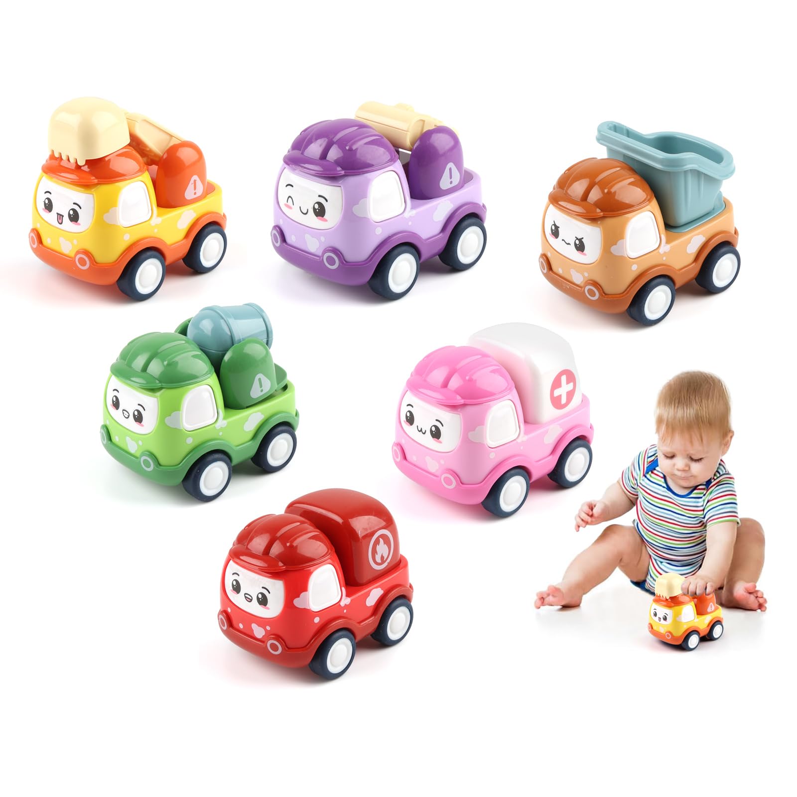Deepton Toddler Toy Cars for 1 2 Year Old Boys (Transport)