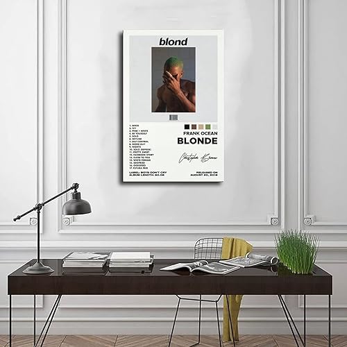 Miniatura 3 de FUKITT Póster rubio con portada de álbum, póster de lienzo para decoración de pared, pinturas para sala de estar, dormitorio, estilo sin marco, 16 x